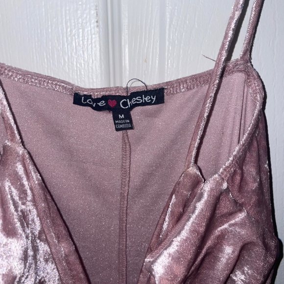 Pink Velvet Mini Dress - Picture 3 of 3